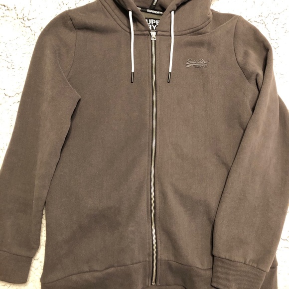 Grey Superdry zip up hoodie - Picture 2 of 4